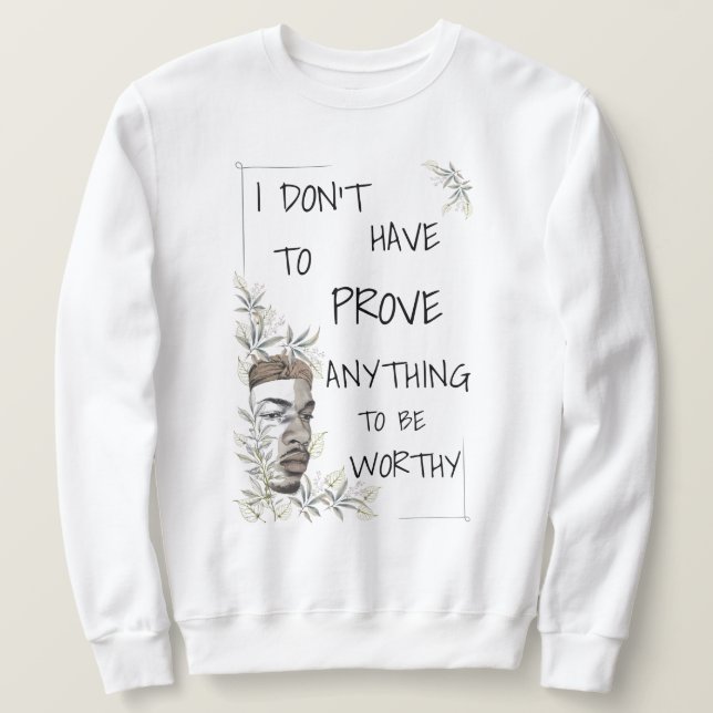 Positiv bekräftelse av självvärde lång ärmad tröja (Design framsida)