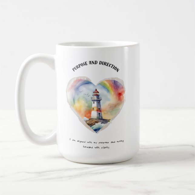 Positiv bekräftelse av syfte och riktning kaffemugg (Vänster)
