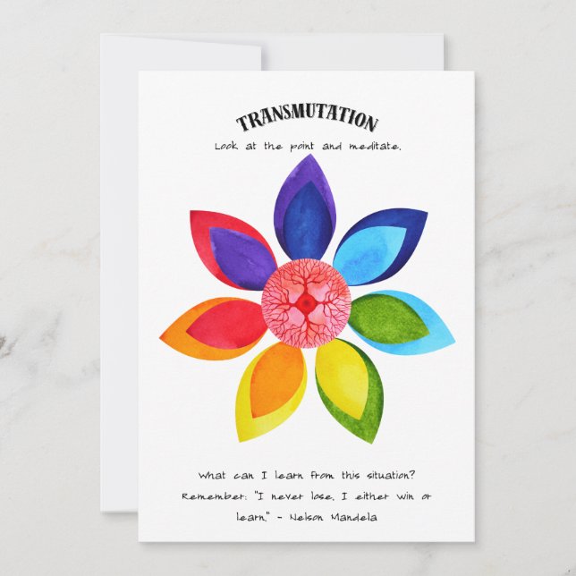 Positiv bekräftelse av transmutation och inlärning julkort (Framsida)