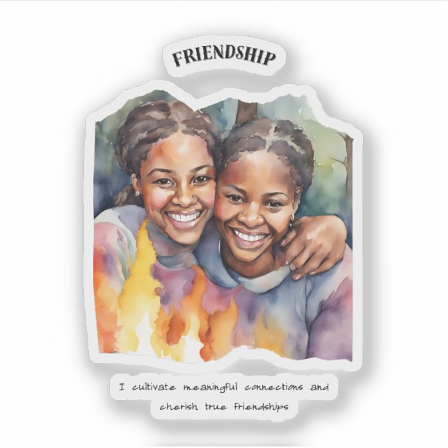 Positiv bekräftelse av vänskap klistermärken (Framsida)