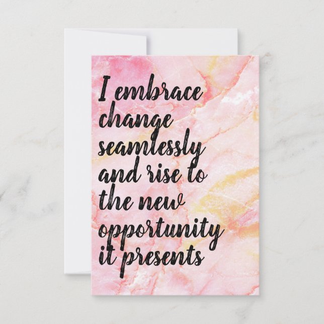 Positiv bekräftelse "Embrace" Rosa/Orange/Guld (Framsida)
