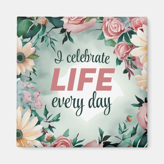 Positiv bekräftelse för Perfektens hälsosamma liv Magnet (Framsidan)