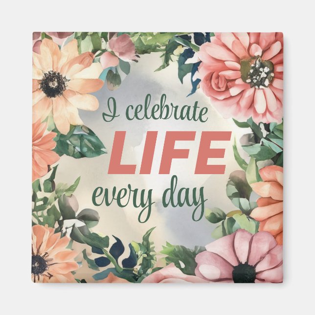 Positiv bekräftelse för Perfektens hälsosamma liv Magnet (Framsidan)