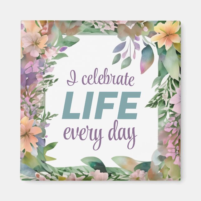 Positiv bekräftelse för Perfektens hälsosamma liv Magnet (Framsidan)