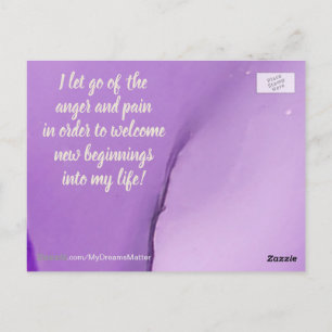 Positiv bekräftelse genom att låta smärta och ilsk vykort