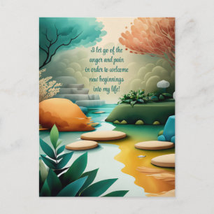 Positiv bekräftelse genom att låta smärta och ilsk vykort