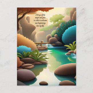 Positiv bekräftelse genom att låta smärta och ilsk vykort