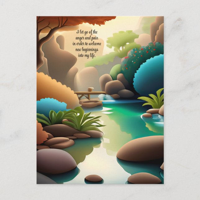 Positiv bekräftelse genom att låta smärta och ilsk vykort (Framsida)