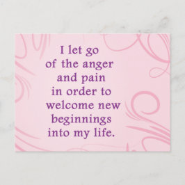 Positiv bekräftelse genom att låta smärta och ilsk vykort