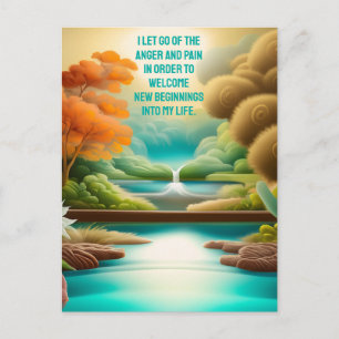 Positiv bekräftelse genom att låta smärta och ilsk vykort