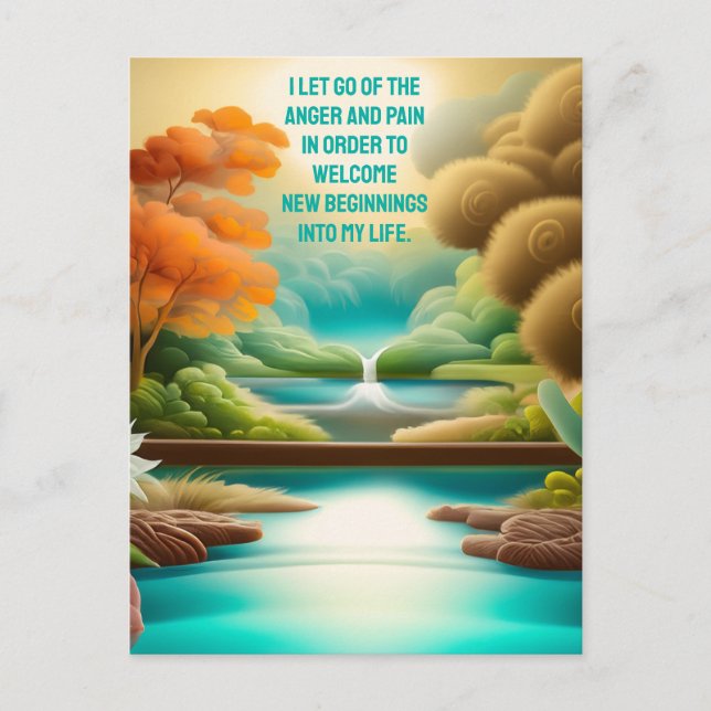 Positiv bekräftelse genom att låta smärta och ilsk vykort (Framsida)