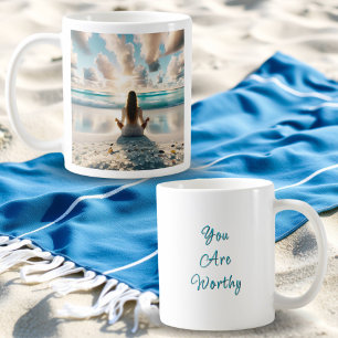 Positiv bekräftelse Jag är Worthy från Kärlek Kaffemugg
