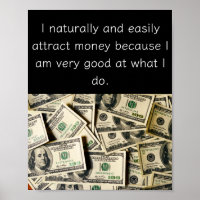 Positiv bekräftelse Poster - lockande pengar