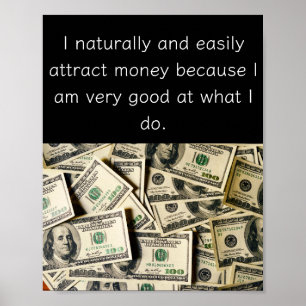 Positiv bekräftelse Poster - lockande pengar