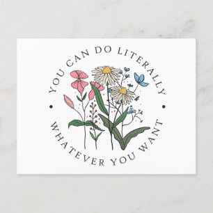 Positiv bekräftelsemeddelande för blommigt - Stark Vykort