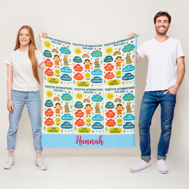 Positiv bekräftelsemedjor - inspirerande Mysigt Th Fleecefilt (På plats)