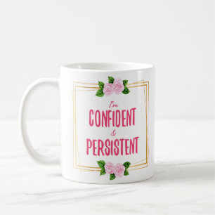 positiv bra visar framgångsrika citattecken kaffemugg