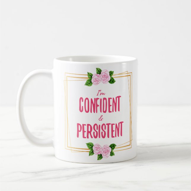 positiv bra visar framgångsrika citattecken kaffemugg (Vänster)