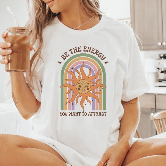 Positiv energi Retro Boho Sol T Shirt (Skapare uppladdad)