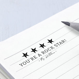 Positiv feedback Du är en rockstjärna lärare Självfärgande Stämpel