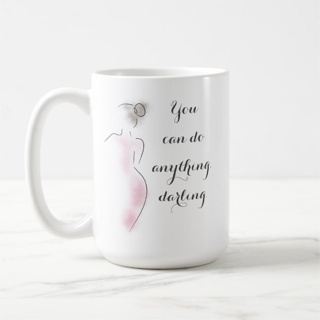 Positiv feminin Silhouette Motivation Mugg (Vänster)