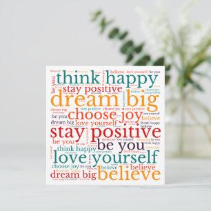 Positiv fras WordArt Mönster Multifärgad White