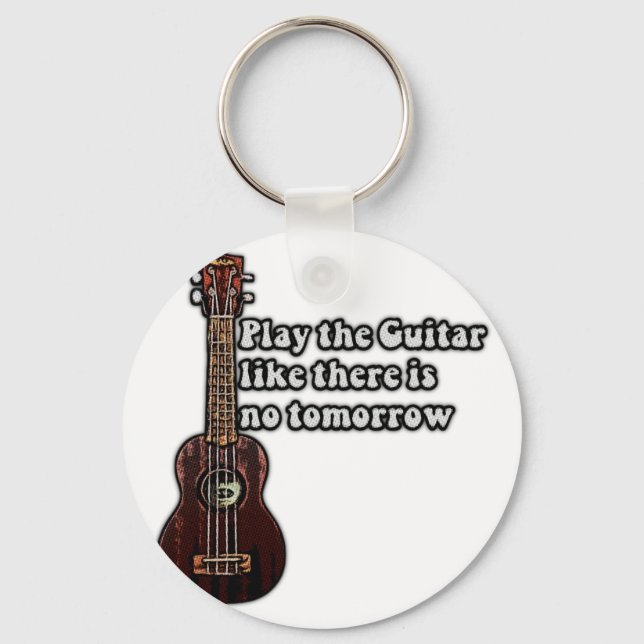 Positiv gitarr-citat för gitarr älskare nyckelring (Framsida)