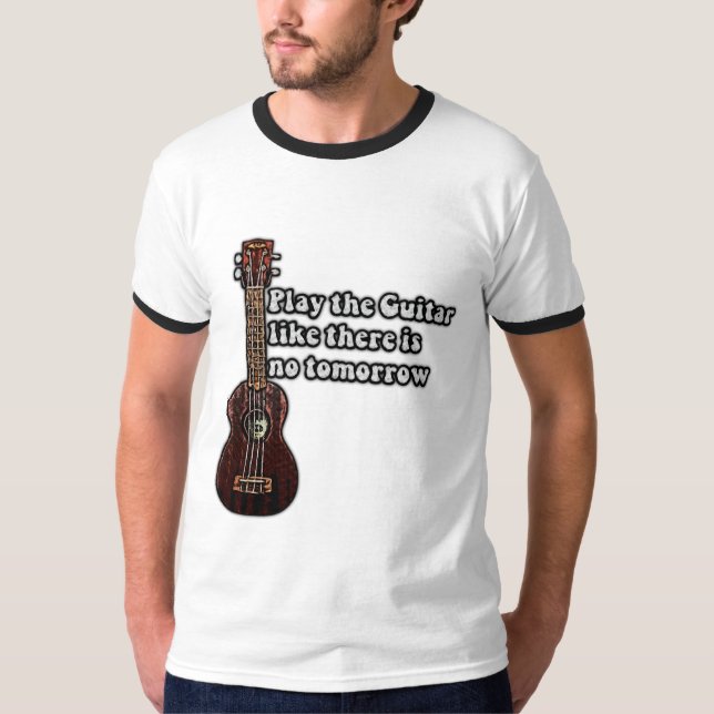 Positiv gitarr-citat för gitarr älskare t shirt (Framsida)