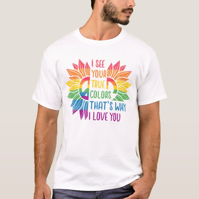 POSITIV HGBTQ-SUPPORT FÖR PRIDE INKLUDERING T SHIRT (Framsida)
