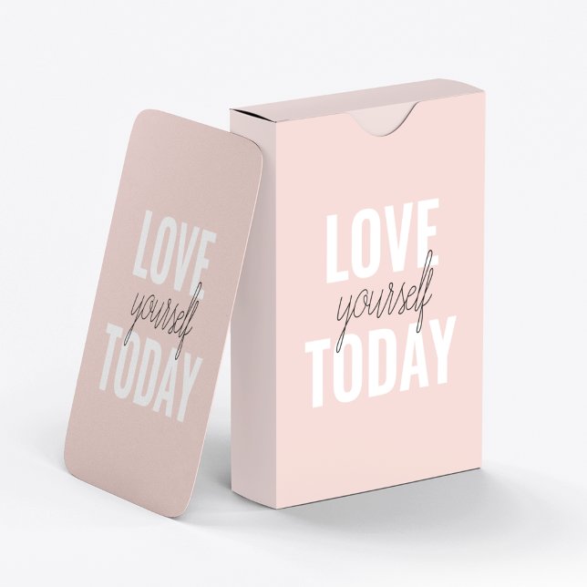 Positiv Kärlek-själv i dag Pastel Rosa-offert Casinokort (Skapare uppladdad)