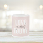 Positiv Kärlek-själv i dag Pastel Rosa-offert Frostad Glasmugg<br><div class="desc">Positiv Kärlek-själv i dag Pastel Rosa-offert</div>
