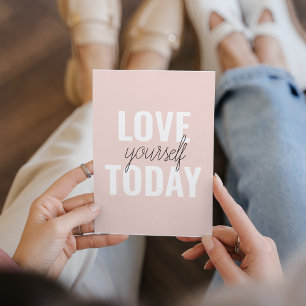 Positiv Kärlek-själv i dag Pastel Rosa-offert Julkort
