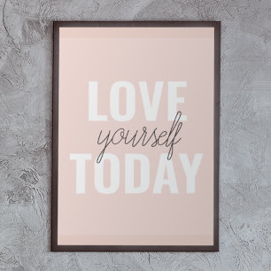 Positiv Kärlek-själv i dag Pastel Rosa-offert Poster