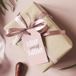 Positiv Kärlek-själv i dag Pastel Rosa-offert Presentetikett