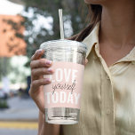 Positiv Kärlek-själv i dag Pastel Rosa-offert Take Away Mugg<br><div class="desc">Positiv Kärlek-själv i dag Pastel Rosa-offert</div>