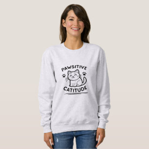 Positiv Kattattityd – Rolig Katt Puns Minimalistis T Shirt