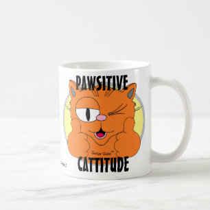 POSITIV KATTITUD Tecknad katt Señor Gato Kaffemugg