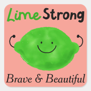 Positiv Lime Pun - Lime Strong Fyrkantigt Klistermärke