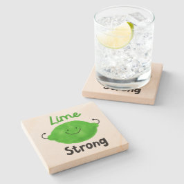 Positiv Lime Pun - Lime Strong Underlägg Sten