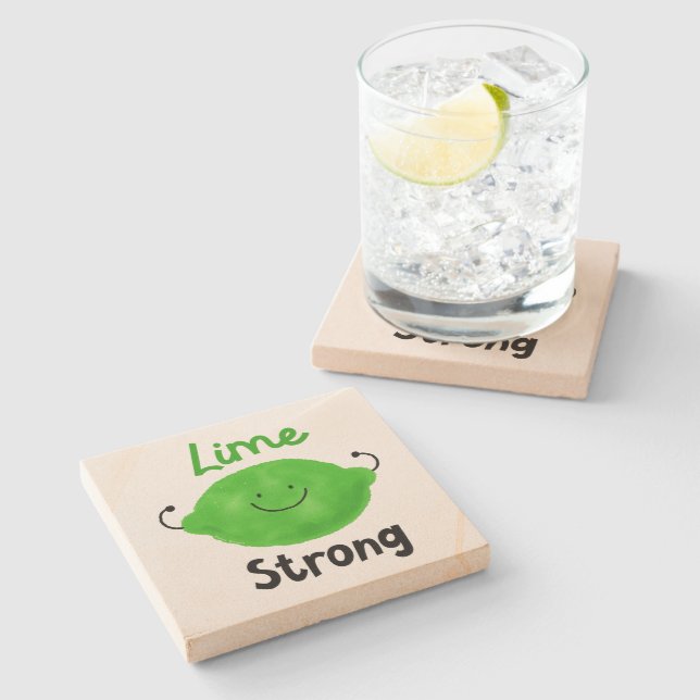Positiv Lime Pun - Lime Strong Underlägg Sten (Sidan)