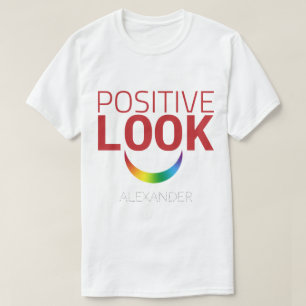 Positiv look Smile Red Rainbow GAY LGBT Ally Namn T Shirt