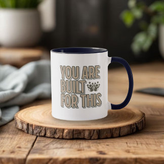 Positiv motivation av keramiskt kaffe mugg