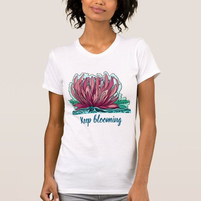 Positiv motivationsklänning med blomma t shirt (Framsida)