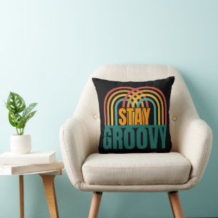 POSITIV MOTIVERING FÖR RETRO VINTAGE STAY GROOVY KUDDE