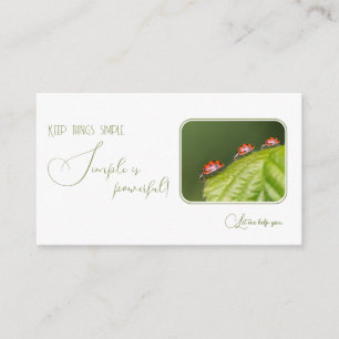 Positiv motiveringscitat med små ladybugs visitkort