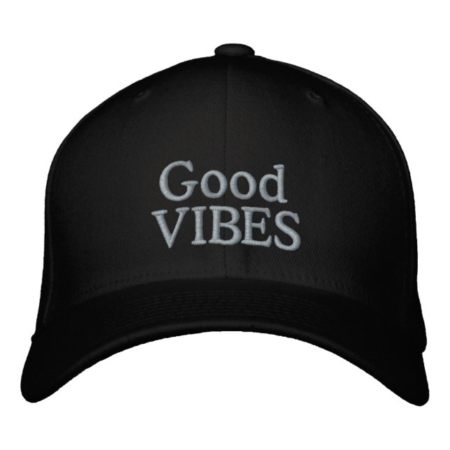 Positiv och god Vibes Black Broderad Keps (Framsida)