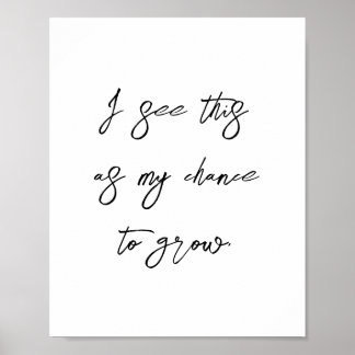 Positiv offert för tillväxtMindset Success Poster