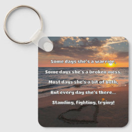 Positiv offertuppmuntran för tom styrka nyckelring