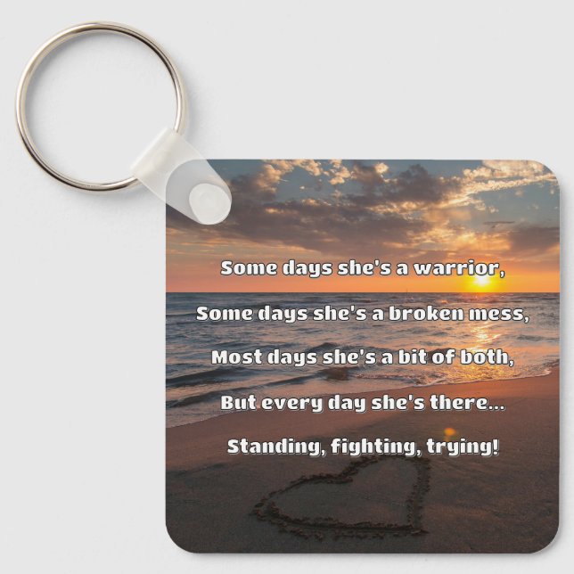 Positiv offertuppmuntran för tom styrka nyckelring (Framsida)