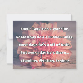 Positiv offertuppmuntran för tom styrka vykort